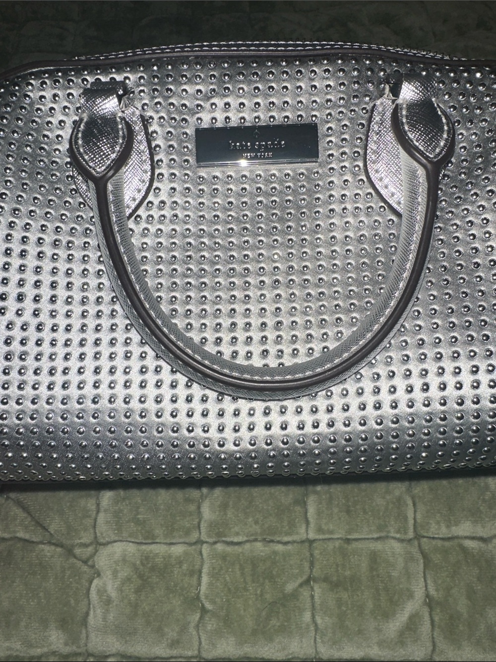 Silver Studded Dome Satchel - Women Bags